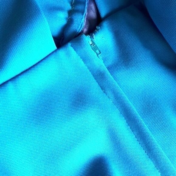 Vintage Beaded Halter Dress Full Length Turquoise Blue Circa early 1970's - Picture 6 of 10